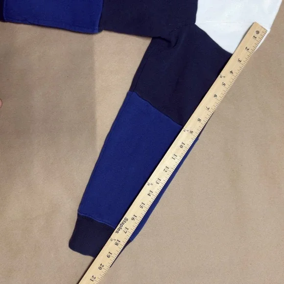 Polo Ralph Lauren Kids Boys L 14-16 Colorblock Full Zip Hoodie White Navy Blue - Picture 10 of 12